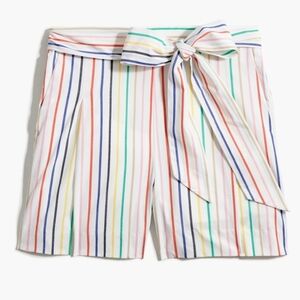 J. Crew striped tie waist shorts Multicolor stripes with bow size 2
